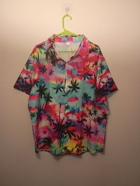 Men's Tropical Print Short-Sleeve Shirt - Multicolor